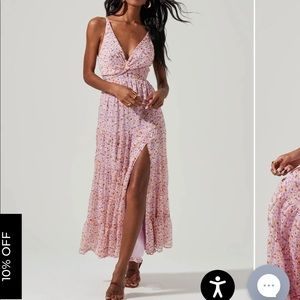 Astr Floral Maxi Dress - Pink and Purple